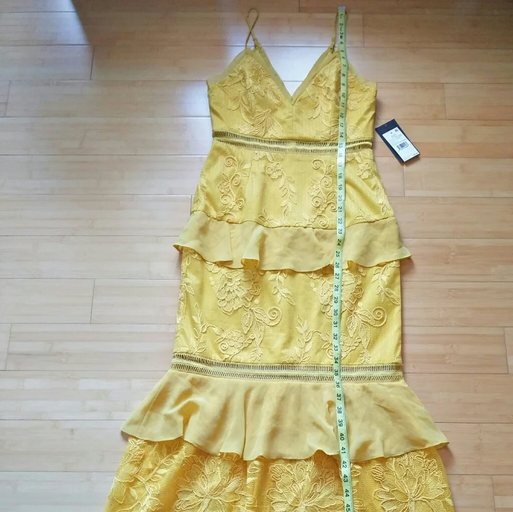 -NWT- Aidan Mattox Tiered Floral Lace Dress 2 - Picture 14 of 16